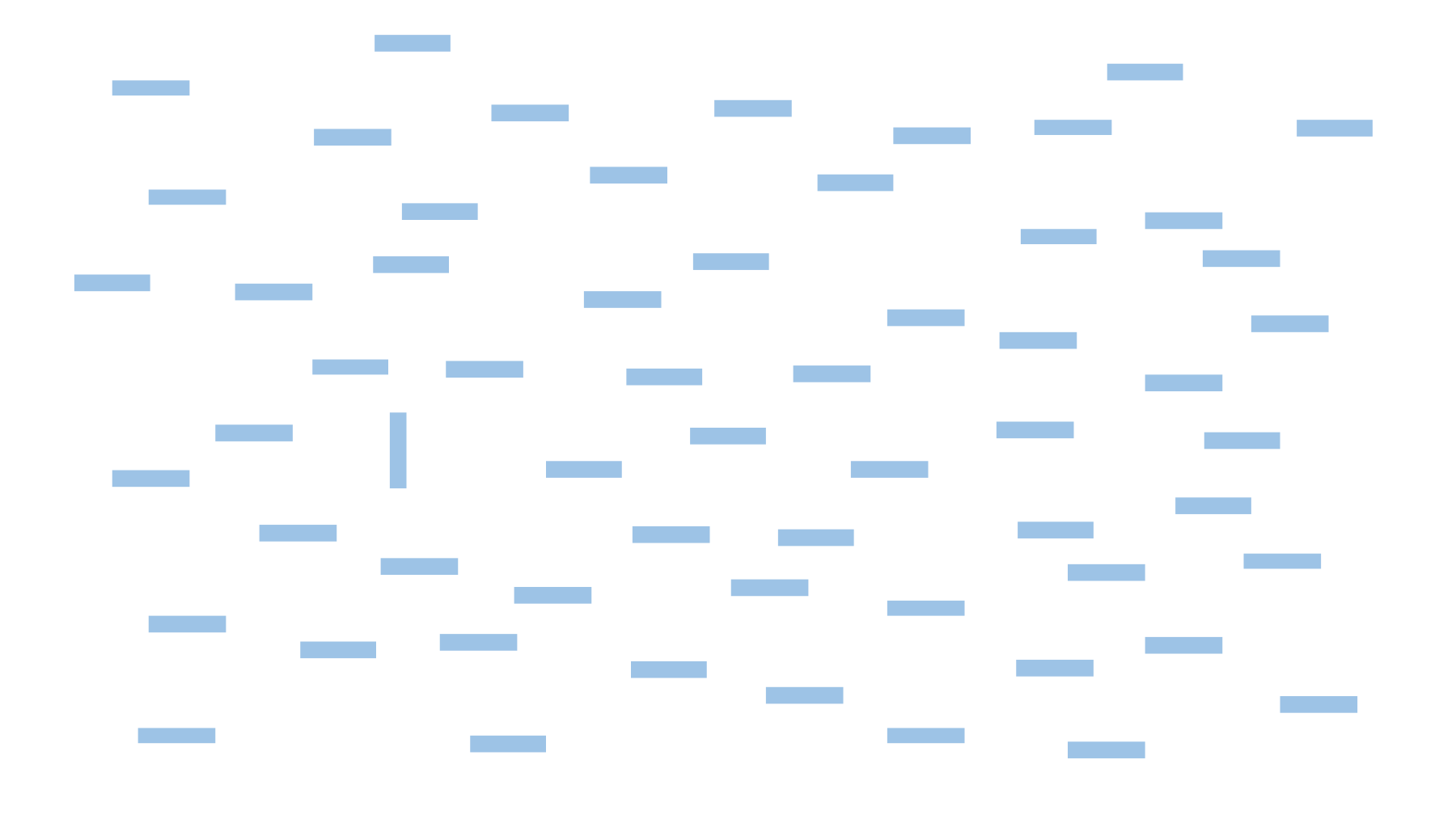 One vertical bar in a field of horizontal bars.